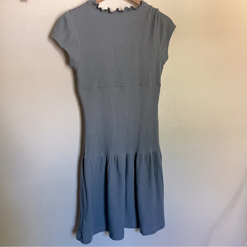 Free People Light Blue Waffle Knit Dress Size M - Picture 5 of 6
